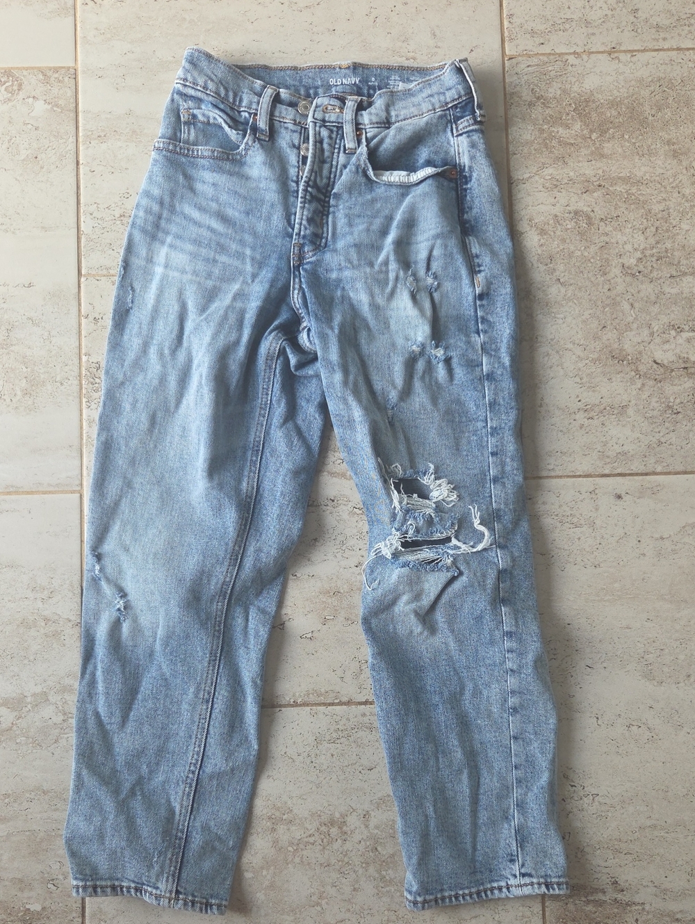 Old Navy Distressed Light Blue Boyfriend Jeans